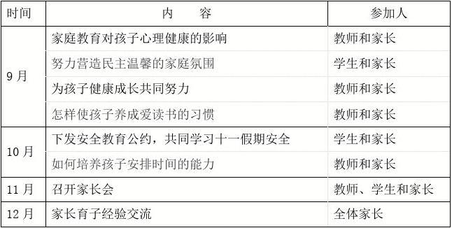 学校家庭教育计划全面实施方案