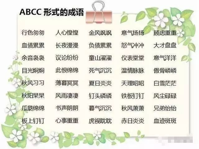 小学二年级学习AABC四字词语的重要性与魅力