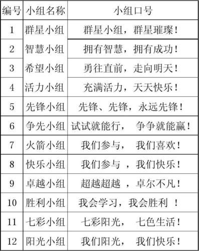 富有文化底蕴的小组名称及其深层内涵探索