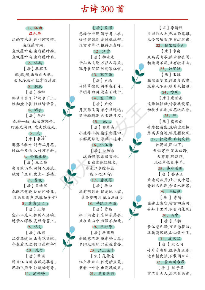 古诗三百首在小学诗歌教育中的重要性